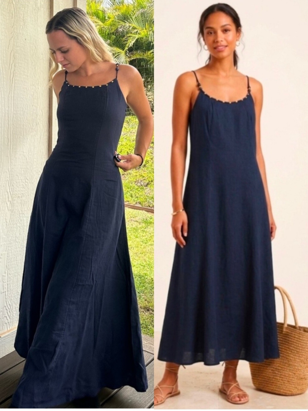 Calypso St. Barth Linen Blend Maxi Dress Size S